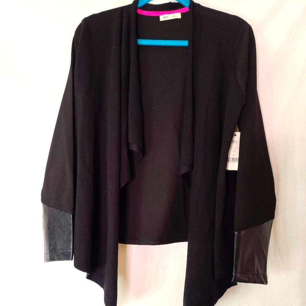 NWT - BLACK OPEN CARDIGAN BY OVLA